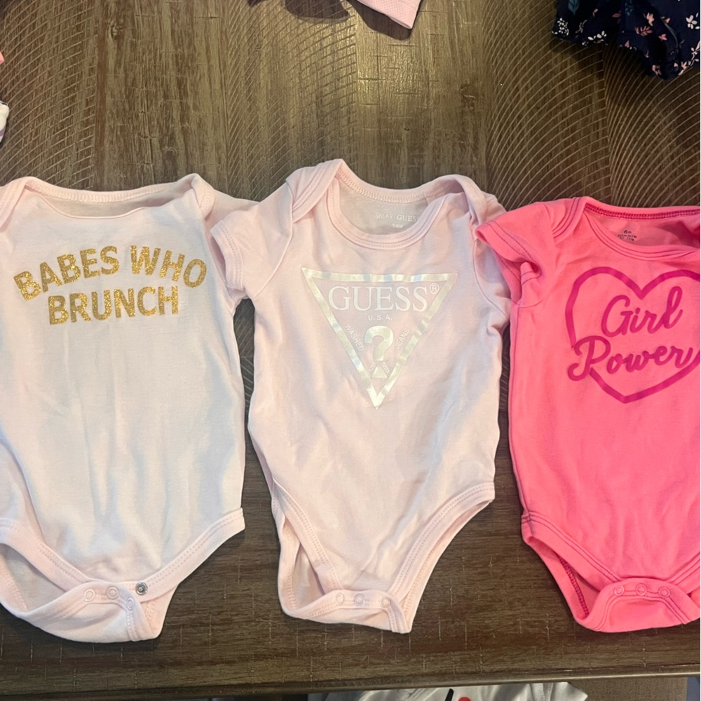 Bundle of 3 baby girl onesies 6M